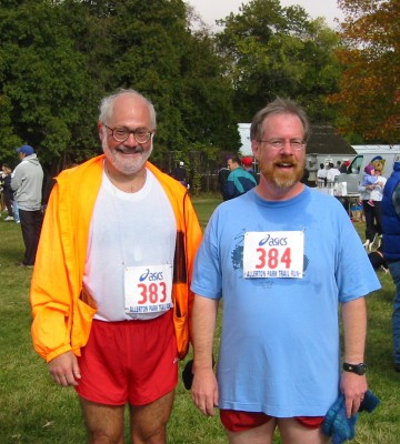 Chuck McCaffery and me, after finishing the Allerton Park Trail Race in 2003