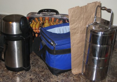 Various containers for carrying lunches