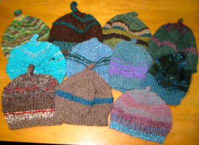 [Photo of hats Jackie made.]