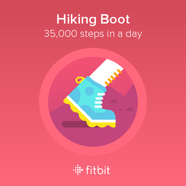 The fitbit image for their badge for someone who gets 35,000 steps in a day