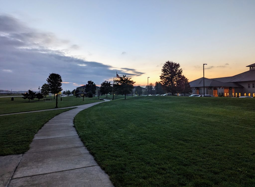 Looking east across Dohme Park about 20 minutes before sunrise