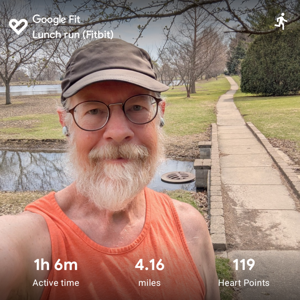 A selfie along the trail of today's run