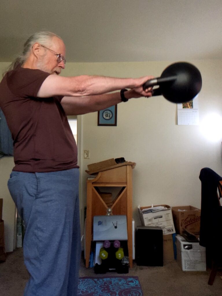 Me doing a kettlebell swing